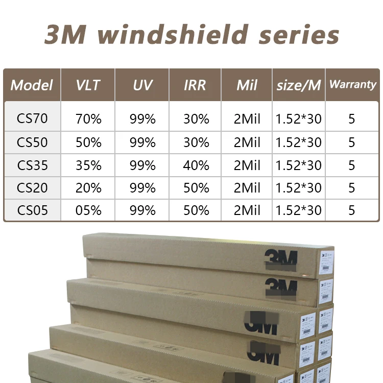 3M window film thermal insulation, sun protection and explosion-proof UV 99% CS50 black Vlt50% Irr 30% nano ceramic film