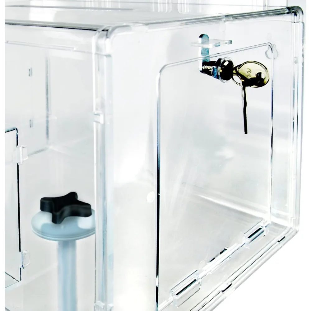 تعرض Azar صندوق اقتراحات 206325-CLR مع قفل ومفاتيح، صندوق تبرع، صندوق عرض، حامل عرض مغلق، حامل علامة أكريليك #5