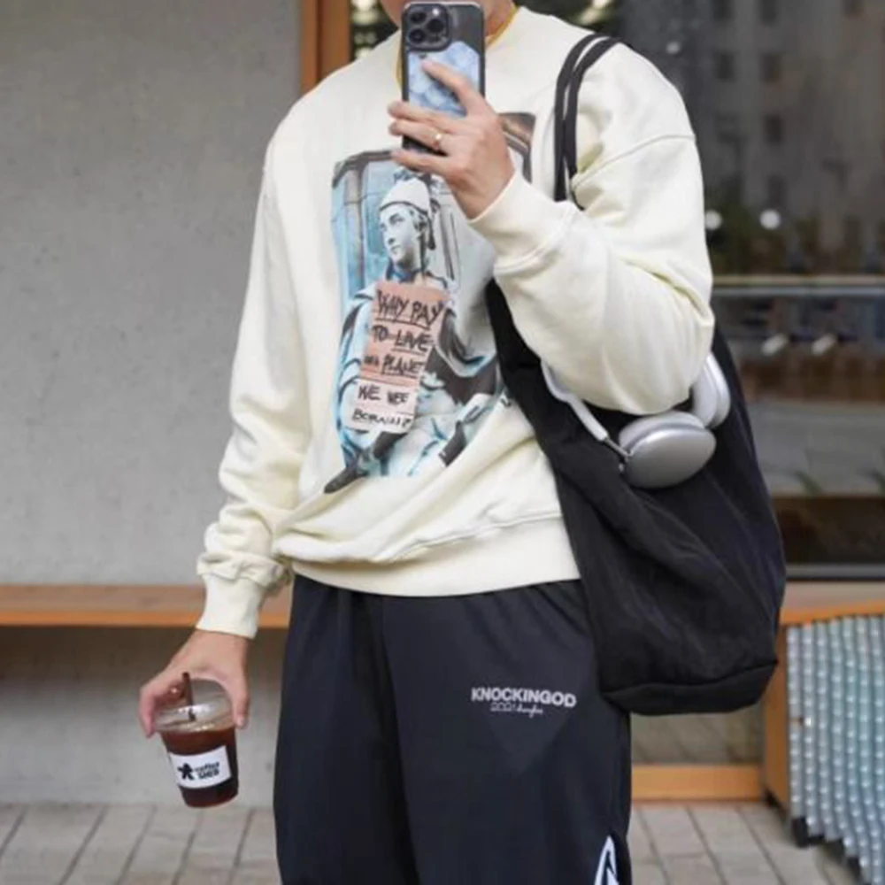 2024 American Street Style Trendy Hip-Hop Letter Printed Hooded Sweatshirt Men Women Autumn Winter Loose Casual Sport Couple Top