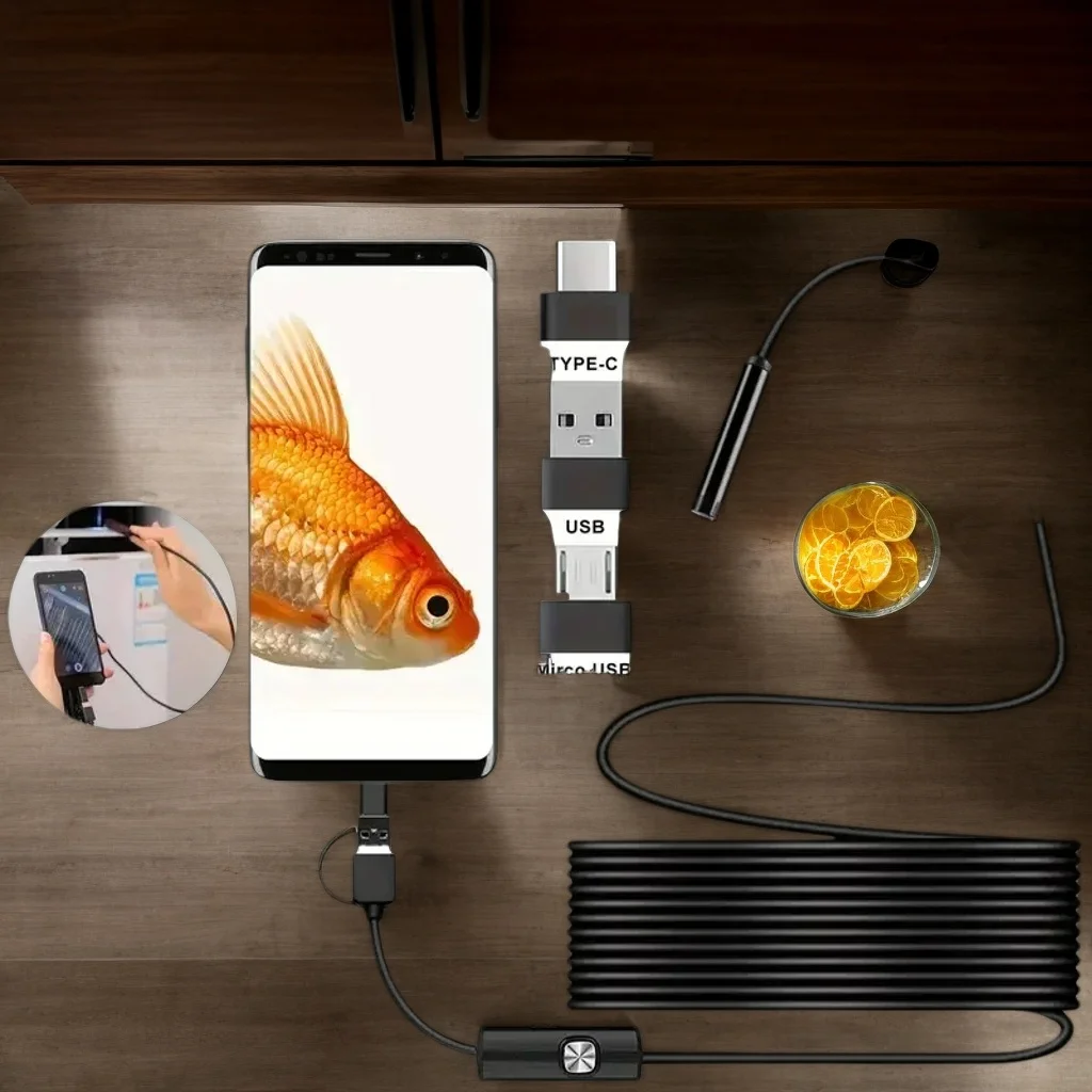 Мини-эндоскопическая камера 3-в-1 — USB-камера Android OTG типа C со змеей для смартфона, ПК