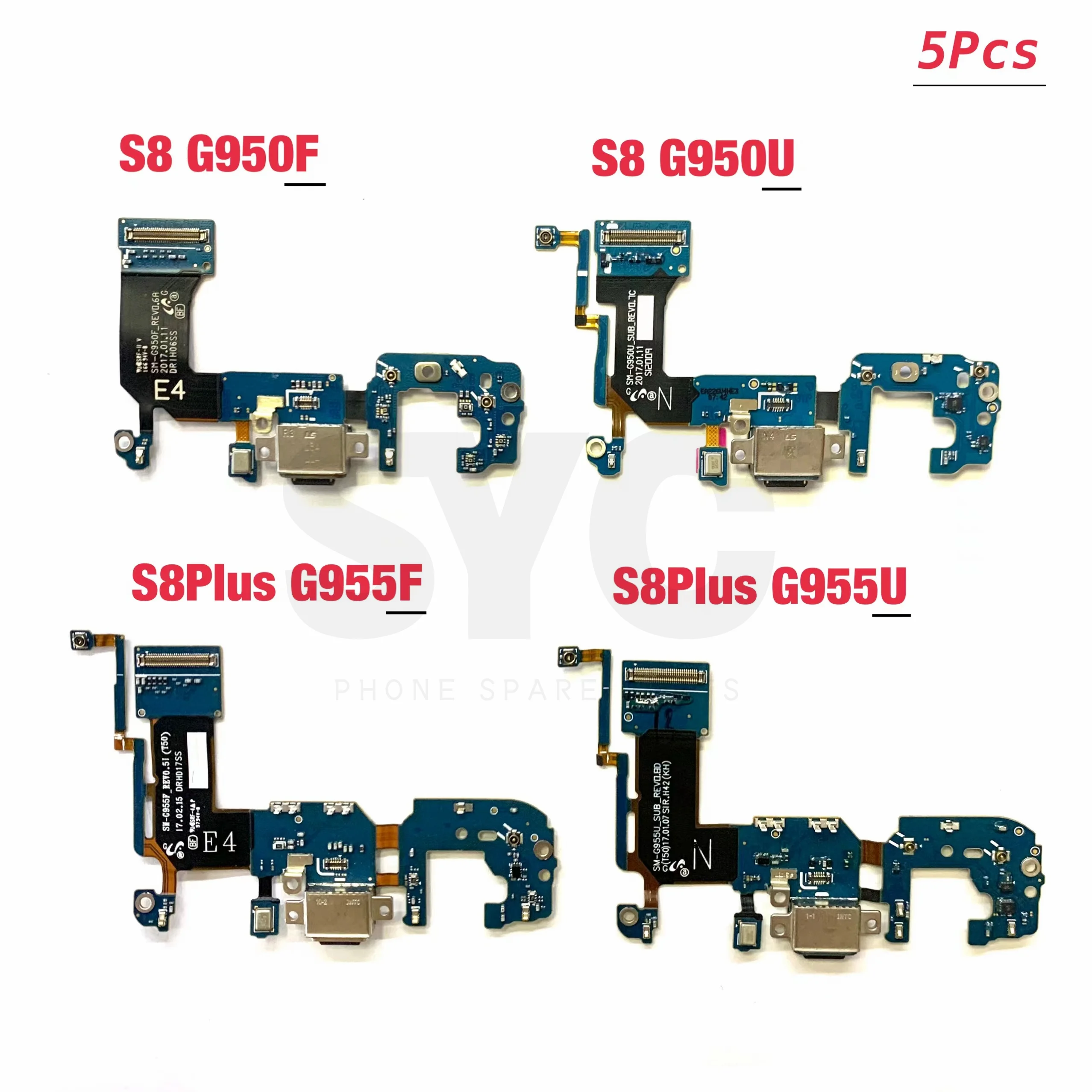 

5Pcs USB Charging Port Connector Flex For Samsung S8 S9 Plus G950F G955F U G960F G960U G965F G965U Charging Board Flex