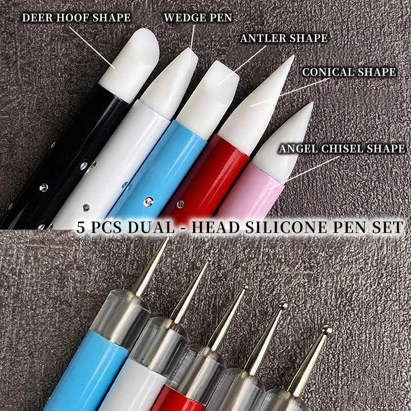 네일 도팅 도구 - 도트 스틱 로드 펜, 라인스톤 피커 애플리케이터 펜 펜슬 용품 스타일리스트 아트 액세서리 재료 매니큐어