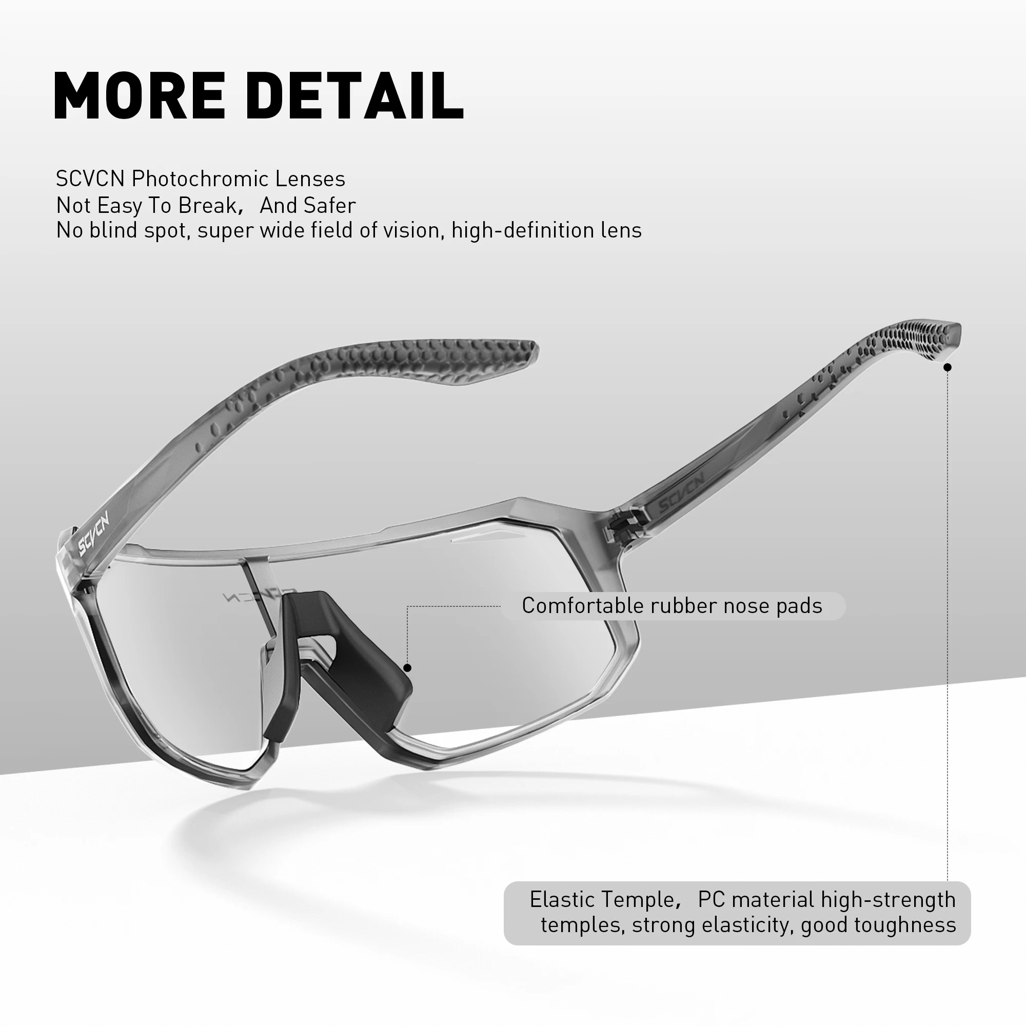 SCVCN Hot Photochromic Sunglasses Outdoor Bike Cycling Glasses Men Women MTB Road Bicycle Sports Mountaineering UV400 Goggles - Image 6
