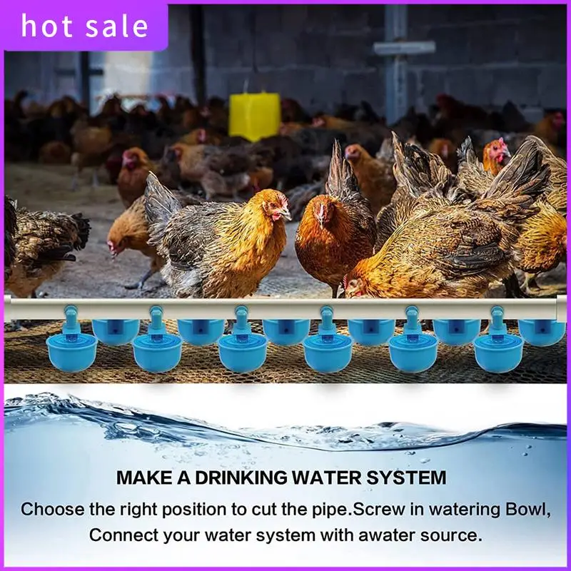 

HGSW-Chicken Waterer Larger Automatic Chicken Waterer Cups DIY Poultry Chicken Waterer Kit 5 Gallon For Chicken, Duck 12 Pcs