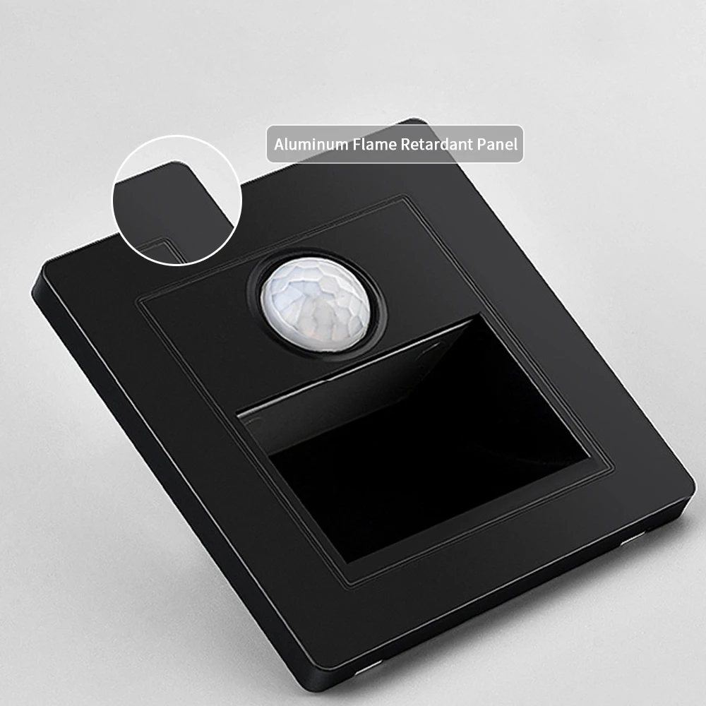 Recessed Wall Lamp Led Stair Lights Non-Sensor Corridor Nightlights for Cabinet Closet  Kitchen Luminaires Black White 22v 110v