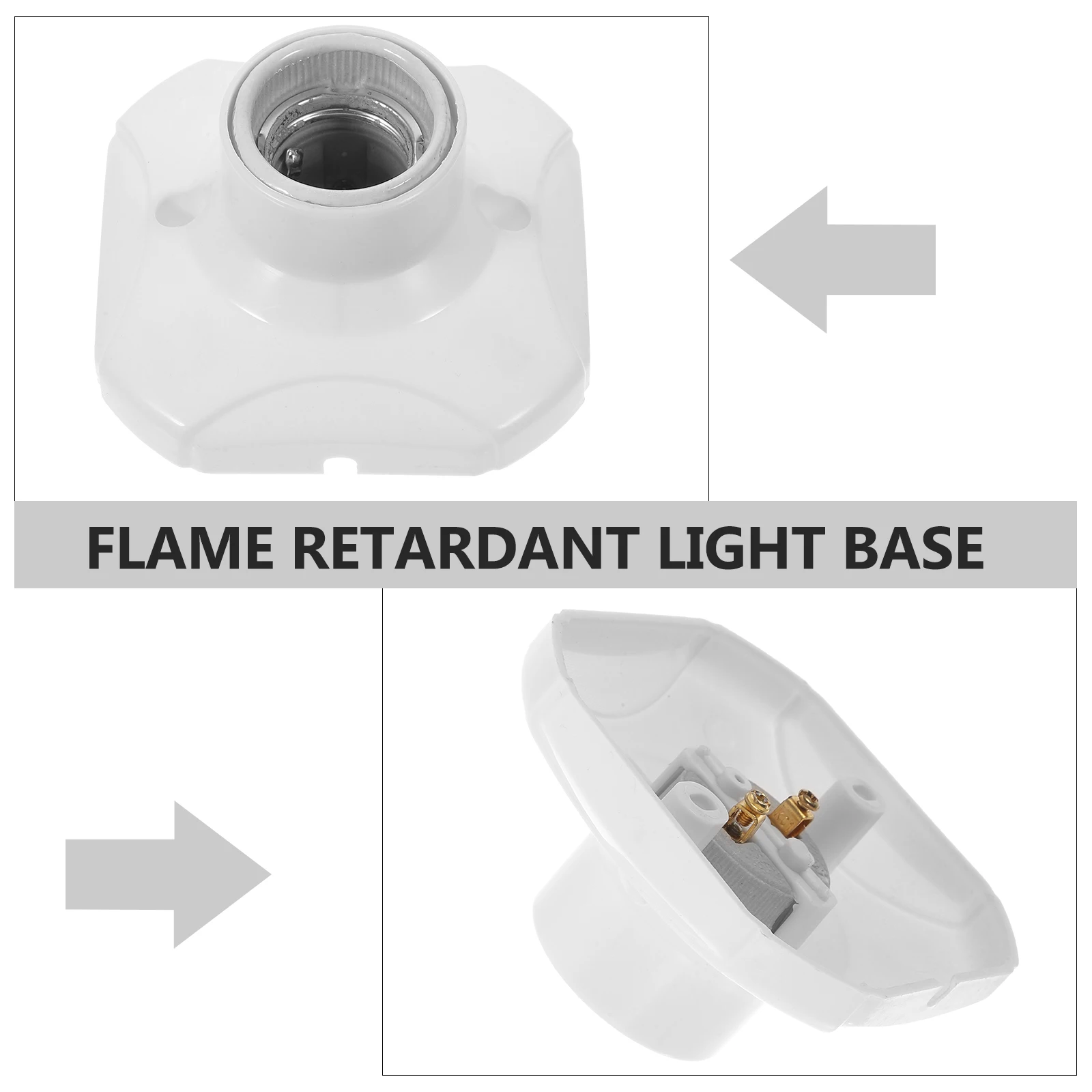 

4Pcs E27 Screw Lamp Holder Flat Bottom Ceramic Adapter Light Socket Flame Retardant Base Conversion Hallway Living Room