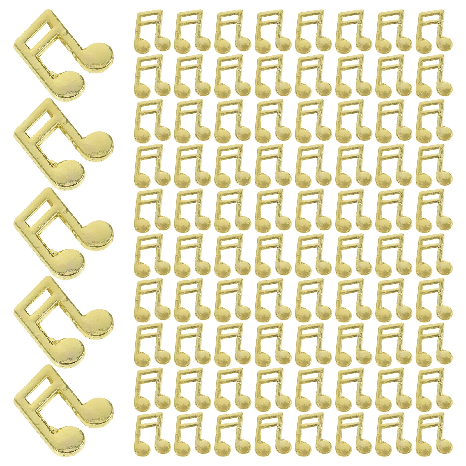 

100 Pcs Glue Notes Supplies Musical Brooch Charm Golden Metal Jewelry Making Findings
