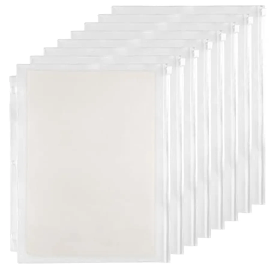 

3 Holes Clear PVC Zipper Binder Pocket Insert Pages Letter Size, 1/2" x 11 Loose Leaf Binder Filing Storage Bags