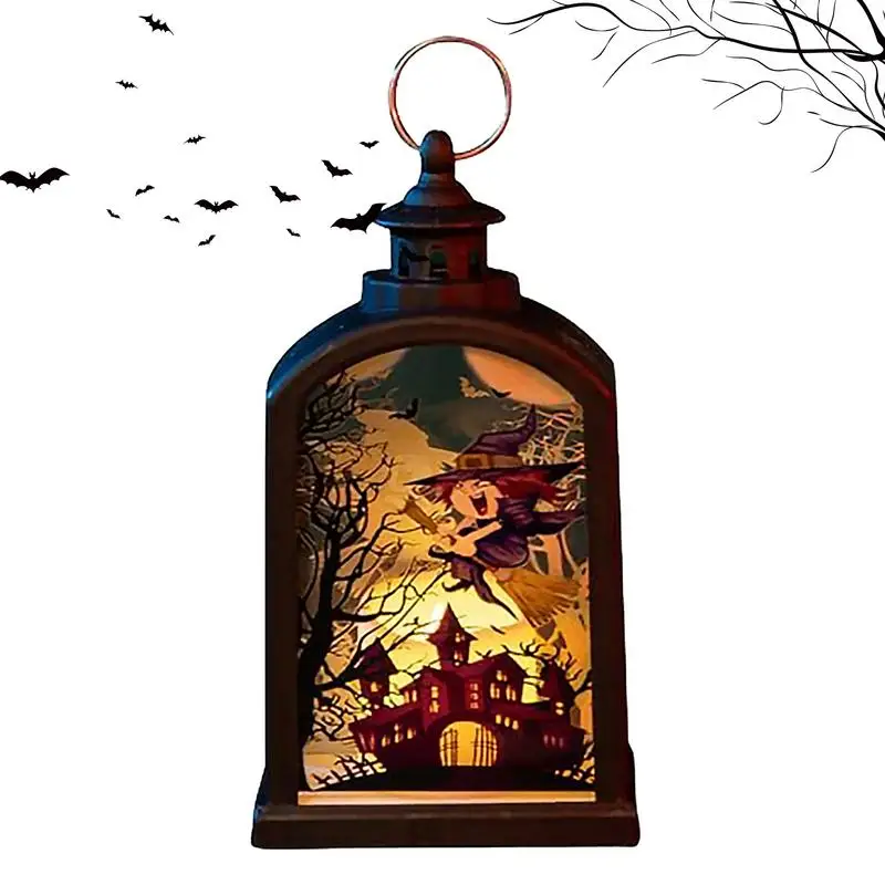 Halloween LED Lanterns Retro LED Electronic Lanterns Decor Retro Clock Shape Decoration Lanterns For Mantel Garden Kitchen Table