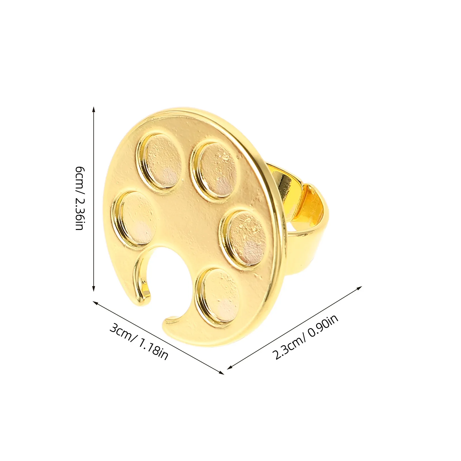 2Pcs Metal Nail Palette Ring Compact Portable Manicure Tool for Nail Artists Mixing Colors Pigments Or Powders Smooth Edge