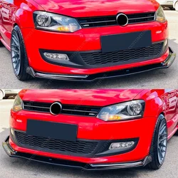 For VW Polo MK5 6R 6C 3Pcs Front Bumper Lip Spoiler Splitter Diffuser Polo 6 MPI Tsi Basic 2009-2013 Pre-Lci Bodykits Tuning