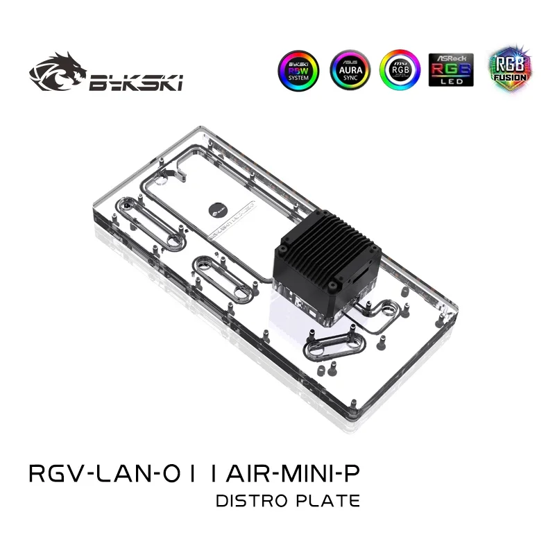 Bykski RGV-LAN-O11AIR-MINI-P,Distro Plate for LIANLI O11 AIR MINI Case,Waterway Board Reservoir Water Tank Pump For PC Cooling