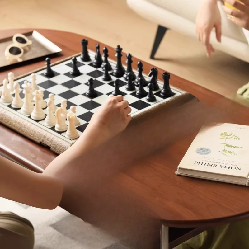 모든 원목 중세풍 커피 테이블 프랑스 레트로 티 테이블 소형 아파트 거실 가정용 미니멀리스트 이중층