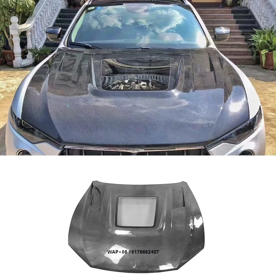 

TC Style Carbon Fiber Engine Hood Bonnet forMaserati Levante Transparent Front Hood Cover 2016-2021
