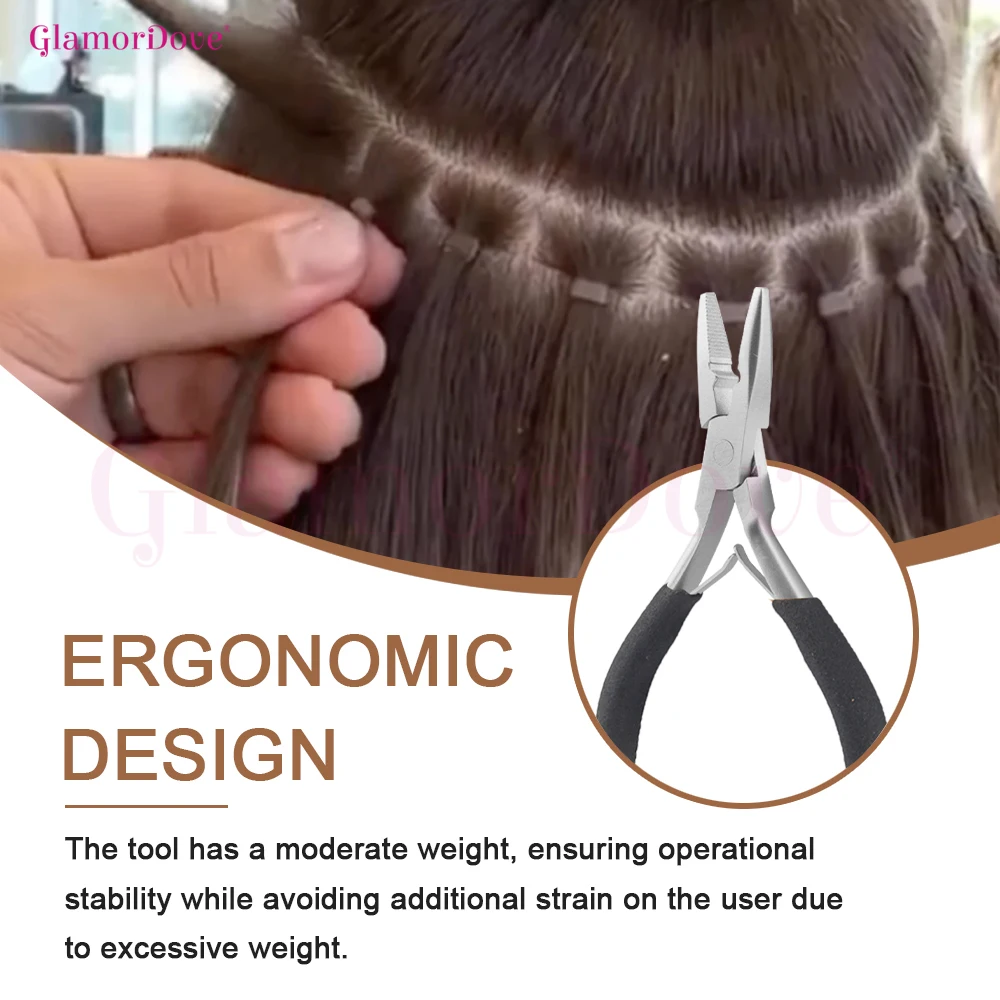 GlamorDove Professional K-Tip Hair Extension Tool Kit with Clips, Tail Comb, Keratin Bond Cutter, Heat Shields & Velcro