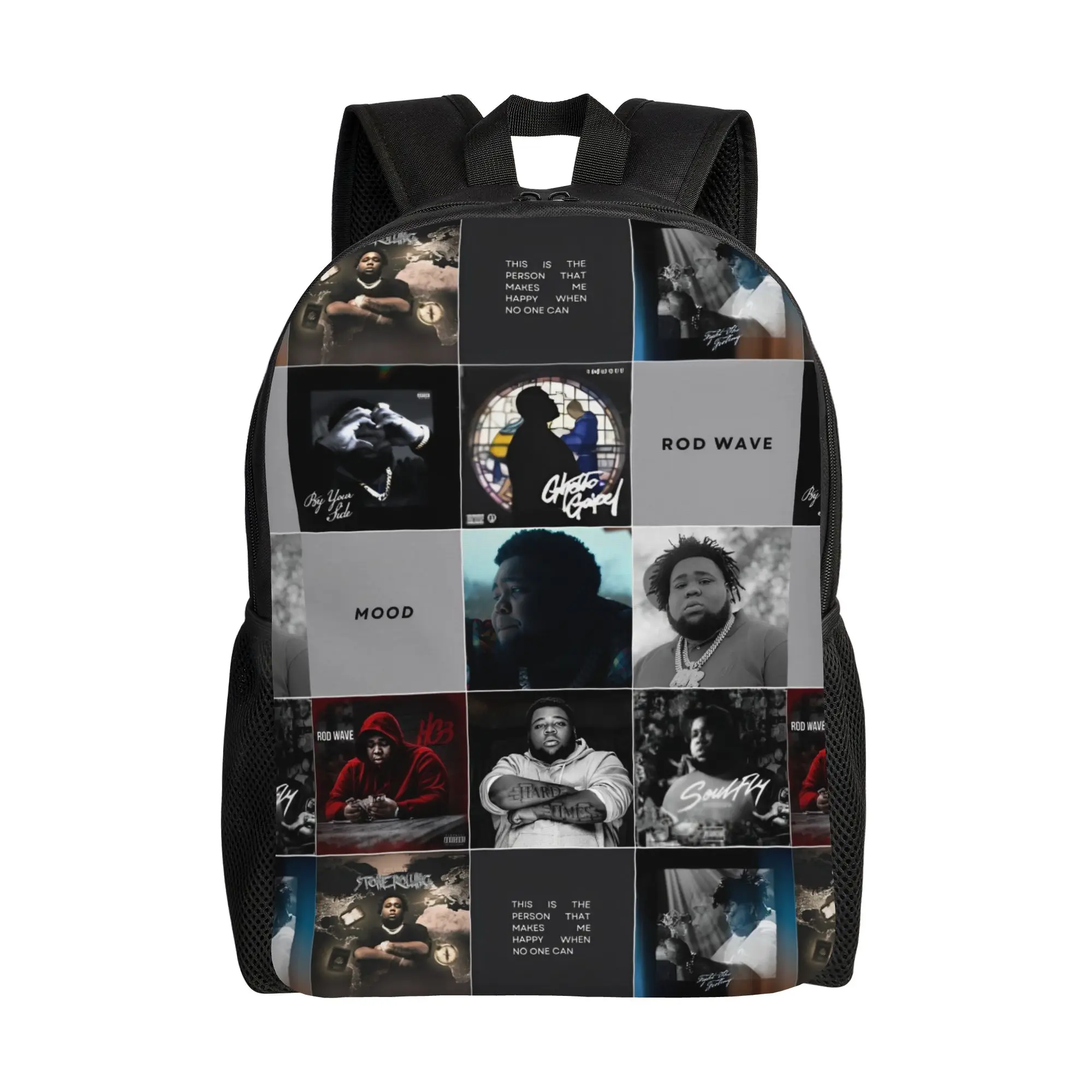 

Рюкзак Rod Wave Hip Hop Rapper для мужчин и женщин, повседневный, для старшей школы, походов, путешествий, с карманом для ноутбука, сумка через плечо с мешком для ноутбука