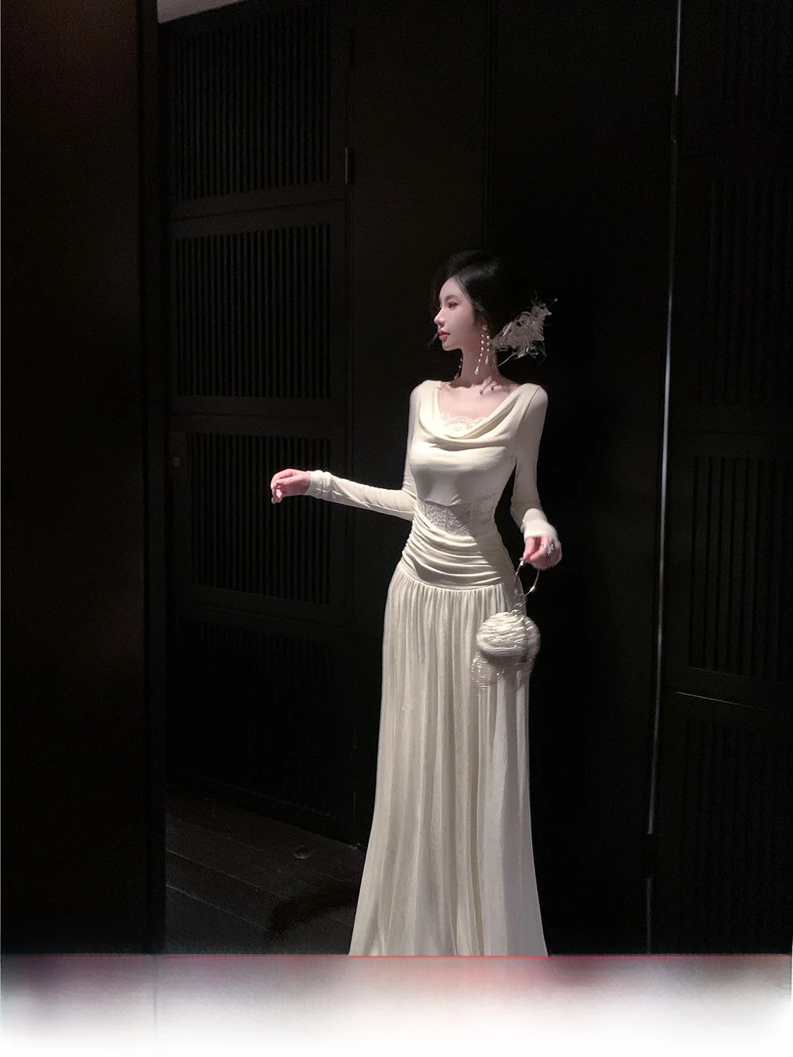 

Длинная трикотажная юбка Sy Ele с меховой подкладкой, мягкая, с завышенной талией, длиной до середины бедра, А-силуэт