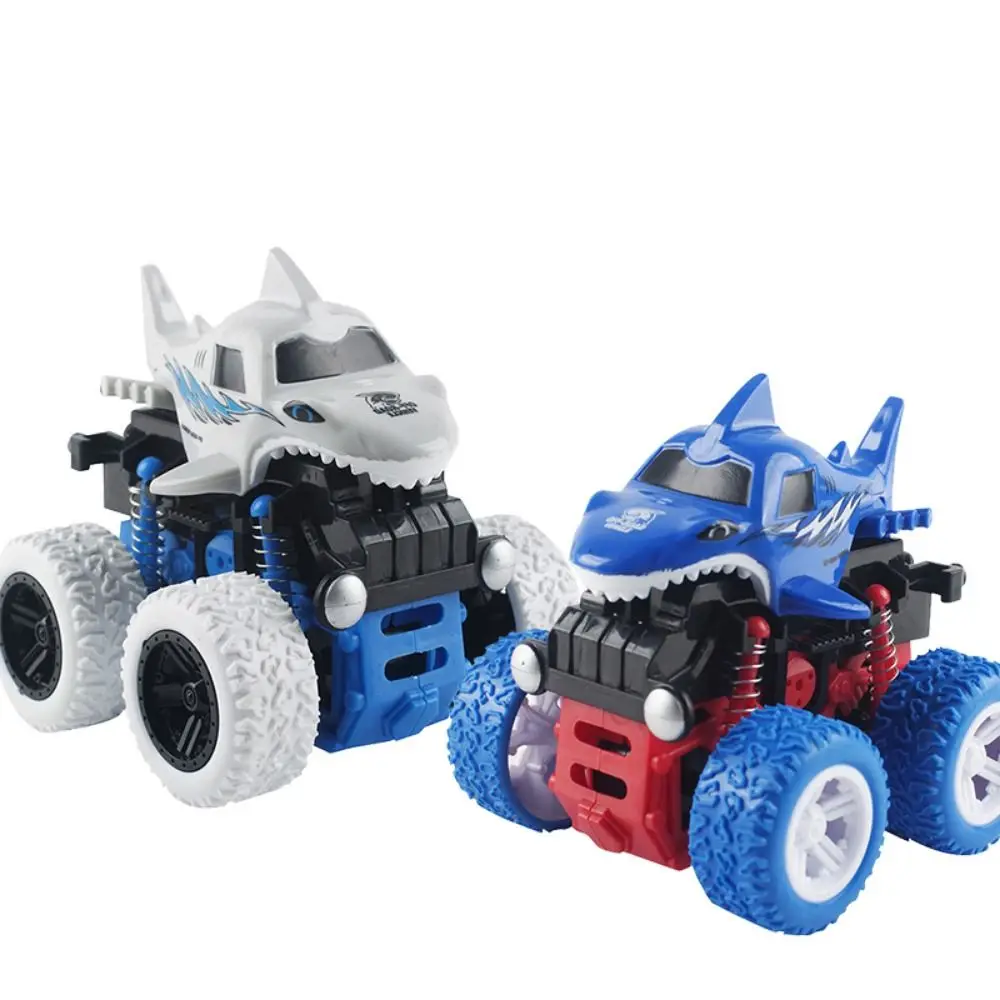 Regalo per bambini Modello di veicolo ribaltabile scorrevole Potenza inerziale Auto acrobatica inerziale a forma di squalo Auto giocattolo fuoristrada