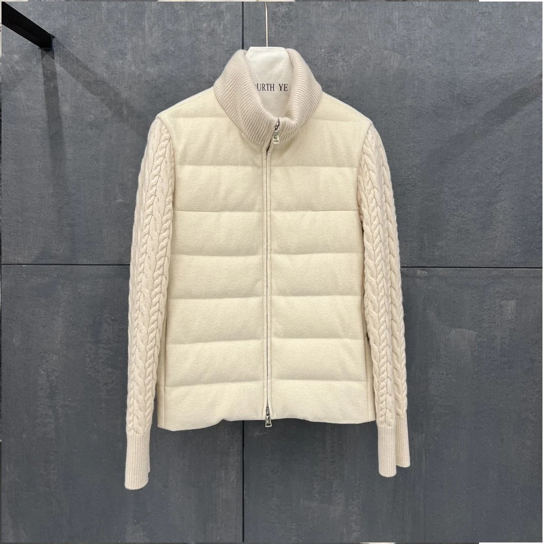 جديد خريف/شتاء عالي الجودة، عصري، كاجوال 90% سترة أوزة للنساء 10% كشمير، 90% صوف