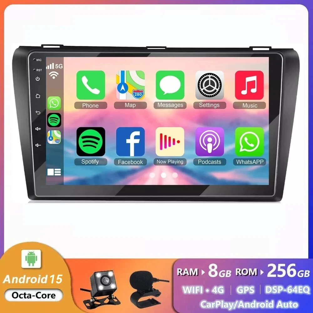 

2 Din Car Radio For Mazda 3 2004 - 2009 Car AutoRadio Android 15 Multimedia Video Player Navigation GPS DVR DSP Stereo