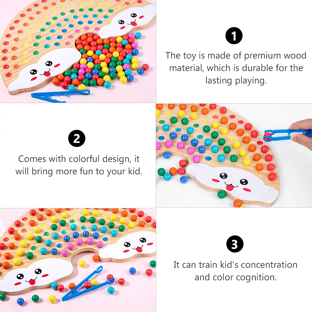 Cuentas con Clip de arcoíris, juguete de recorte, juguetes de entrenamiento, juego de mesa para niños, juguetes educativos para edades tempranas