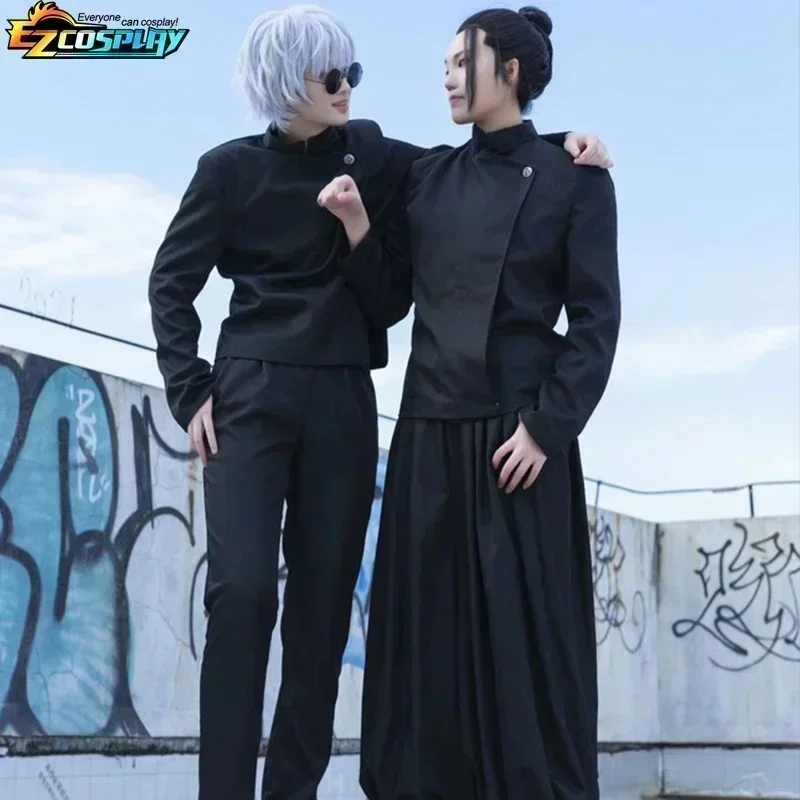 Jujutsu Kaisen Geto Suguru Cosplay Costume Mens Black Shirt Pants Wig High School Halloween Uniform Full Set Anime