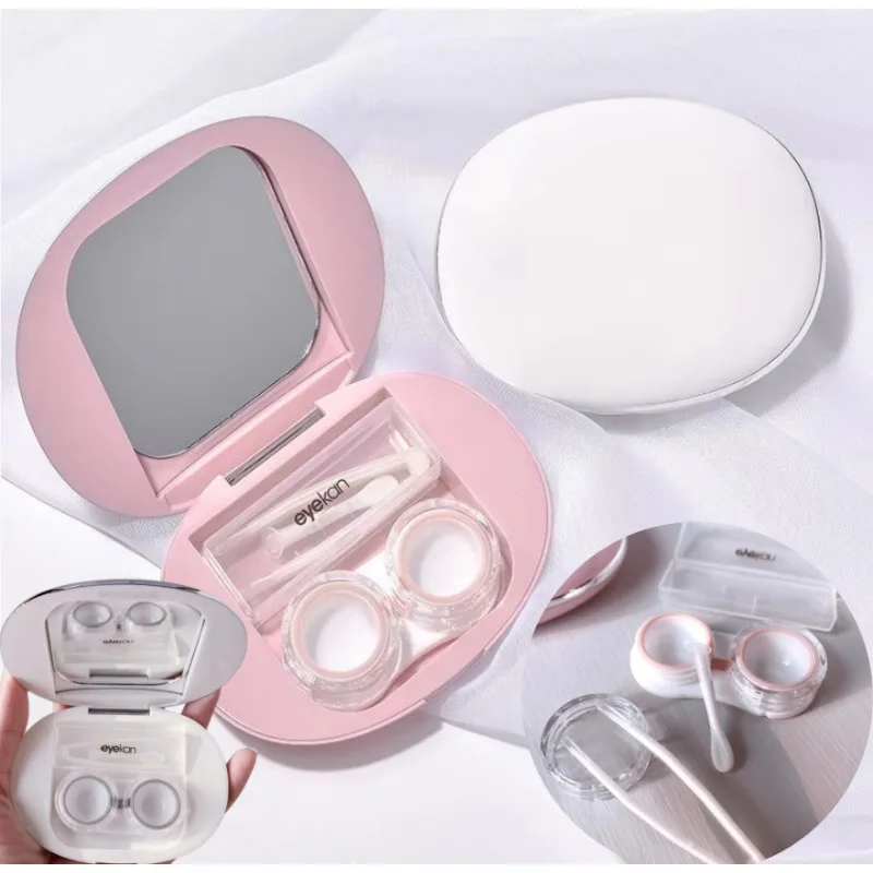 1/2pcs Portable Contact Lens Case Elegant Color Lens Cover Container Holder Storage with Remover Tool Travel Set Storage Lens