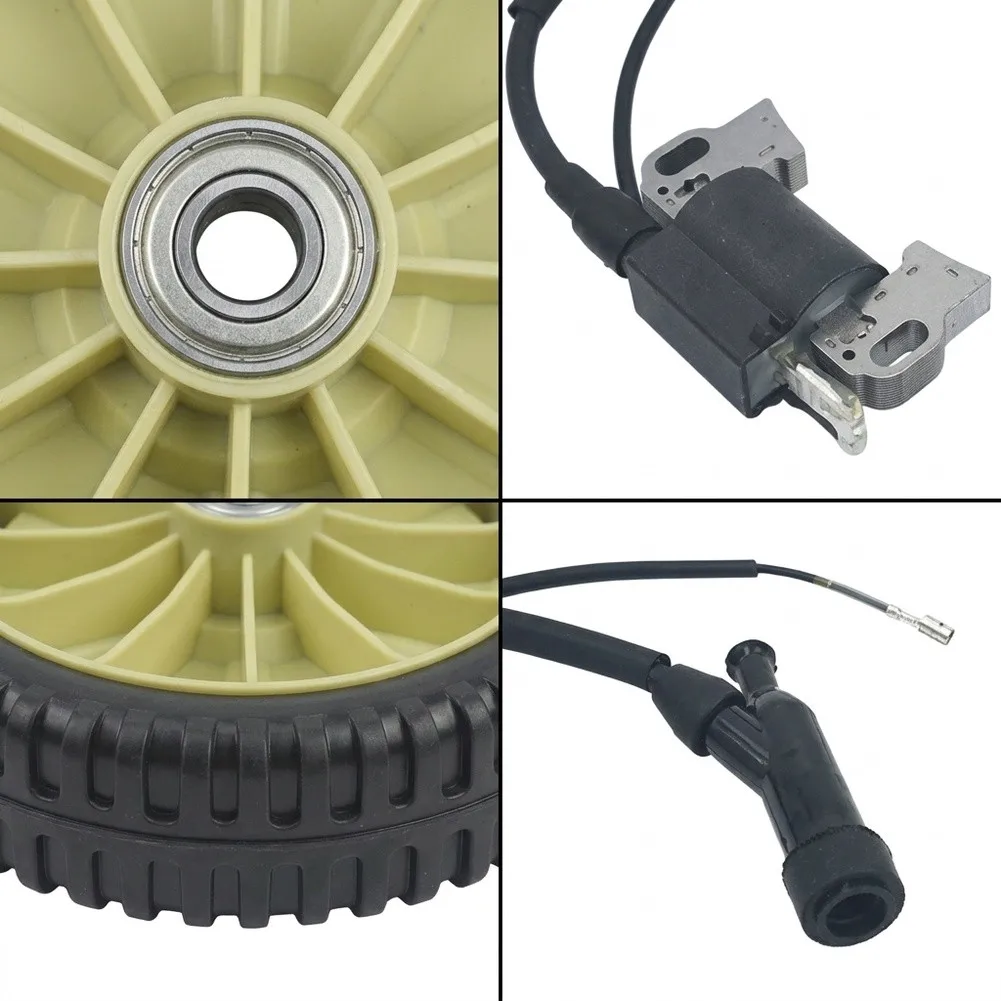 Mower Wheel And High-voltage Ignition Coil Replacement Kit For HRU196 HRU214 HRU215 HRU216 Mower Grass Trimmer Garden Power Tool