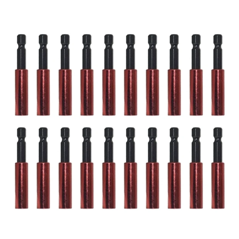 10/20Pcs 60mm 1/4inch Bit Holder Aluminum Alloys Extension Drill Driver Sleeve Adapter Screwdriver Bars F1CD