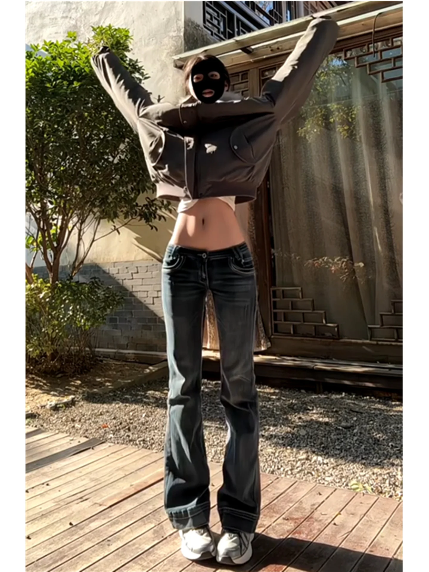 

American Style Vintage Low Waist Bell Bottom Jeans Women's Slimming Casual Pants Spring Fashion Street Style Denim Skinnies