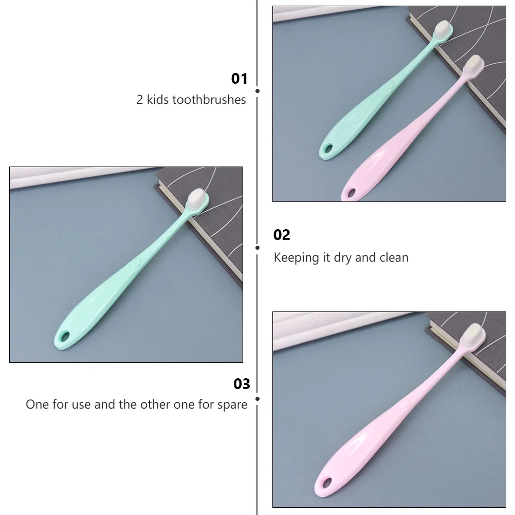 

2 шт., детская зубная щетка, детская щетка для кормления, прочный полипропиленовый материал, маленький удобный очиститель для детских зубов, уход за полостью рта, детская зубная щетка