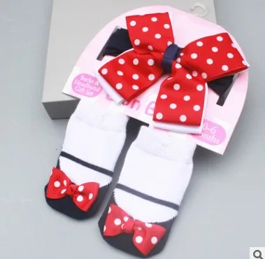 Baby girls\' shoes+headband suit cute bow newborn 0-6M baby shoes girls\' non-slip socks toddler shoes baptism baby gift