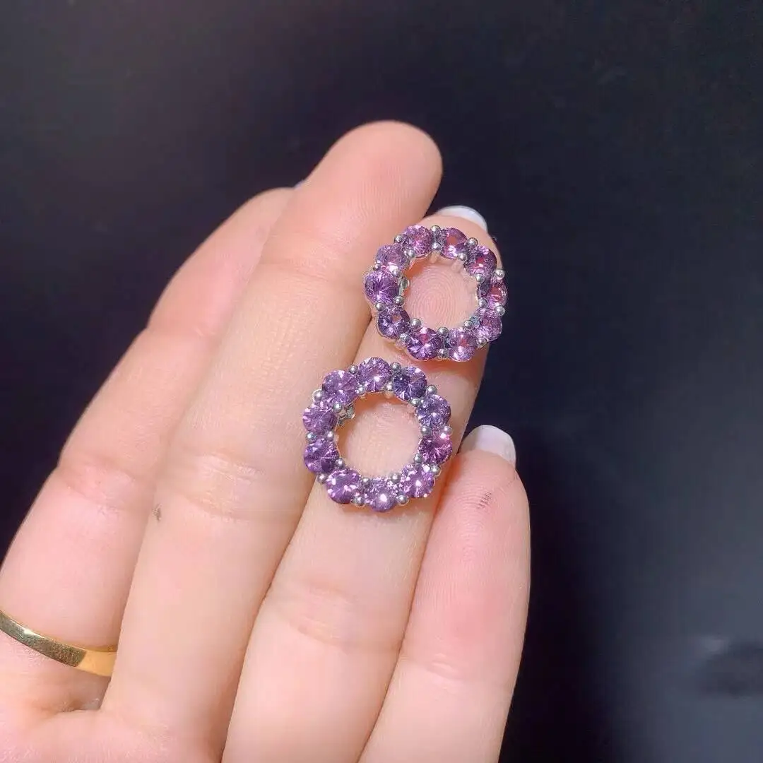 KJJEAXCMY New Jewelry Natural Women's Spinel Earrings 925 silver inlay Colorful and splendid Crystal pure fire flash explosion