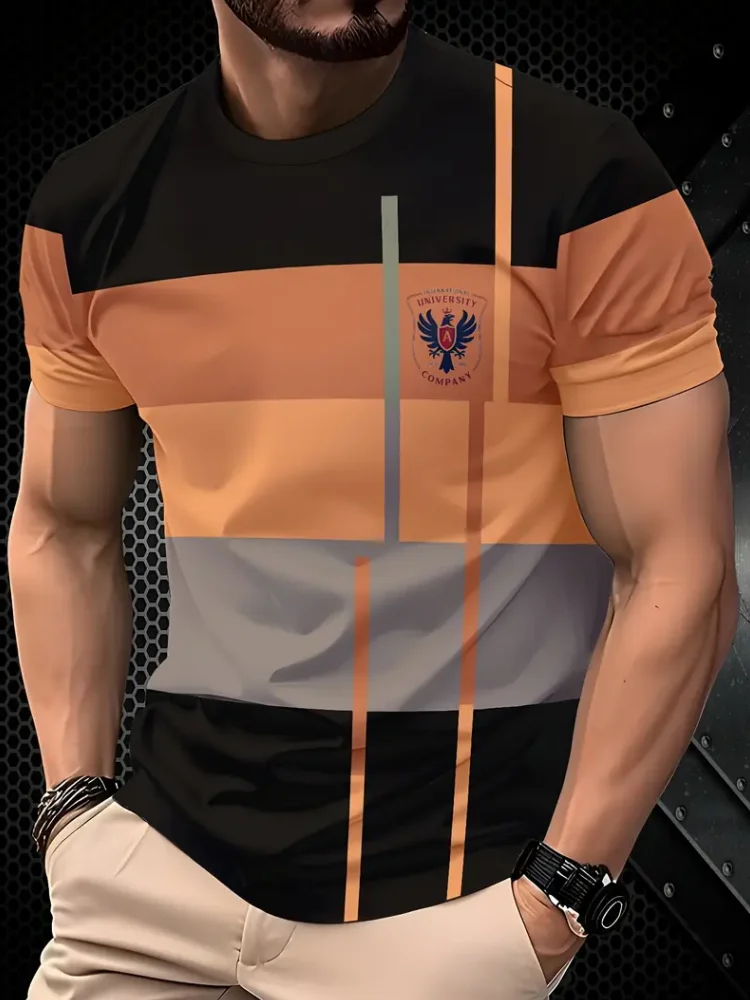 

Простая мужская футболка большого размера, летняя уличная мужская футболка, модная повседневная мужская футболка с короткими рукавами, универсальная мужская одежда с круглым вырезом