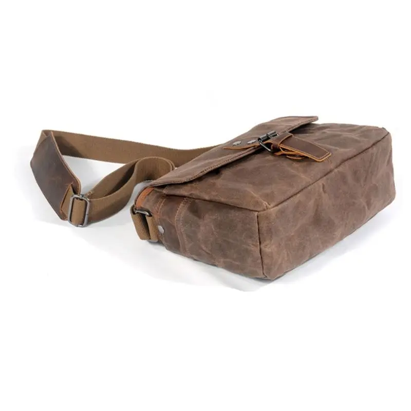 B16C-Vintage Waxed Canvas Camera Bag For DSLR Cameras Shoulder Messenger Style Waterproof Outdoor Travel Photography Case