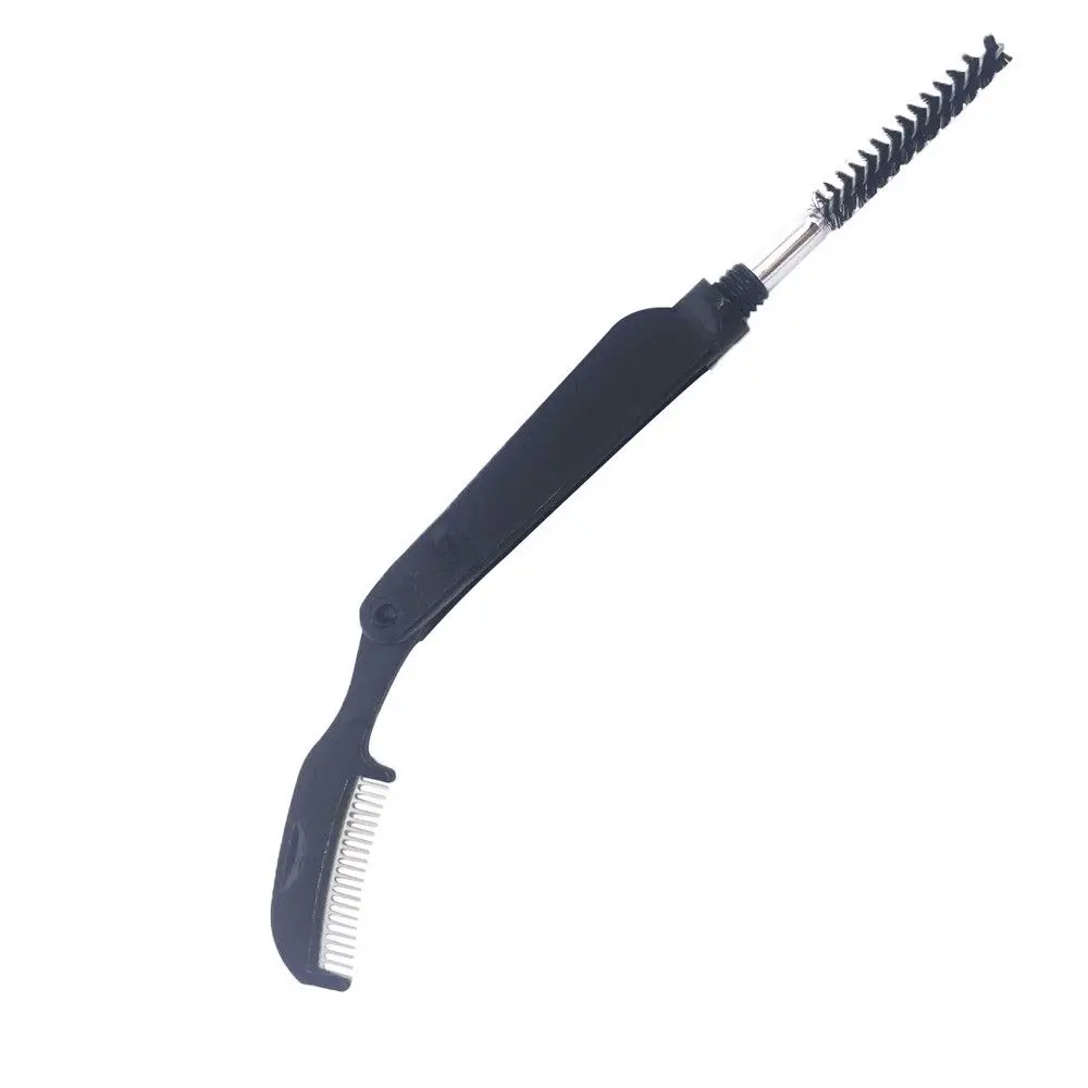 Novas agulhas de aço maquiagem beleza dupla cabeça dobrável cílios metal pente sobrancelha escova rímel separador