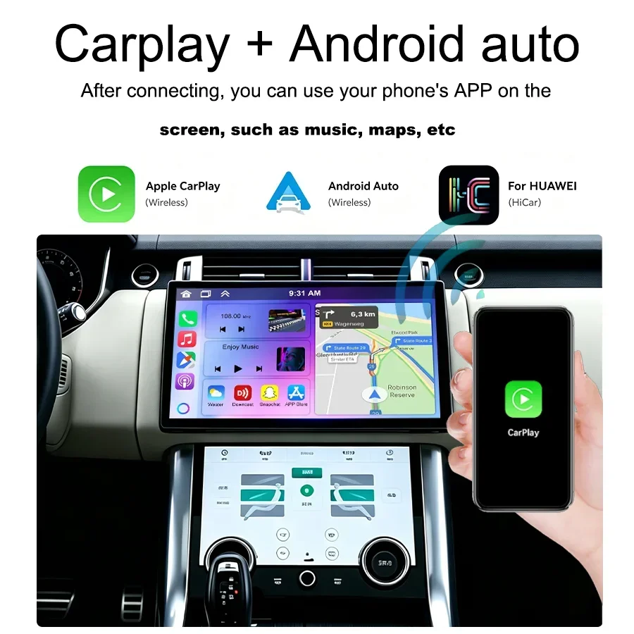 13.3 inch Android 14 Radio CarPlay Smart Navigation Screen For 2014-2017 Range Rover Sport L494 Multimedia Player