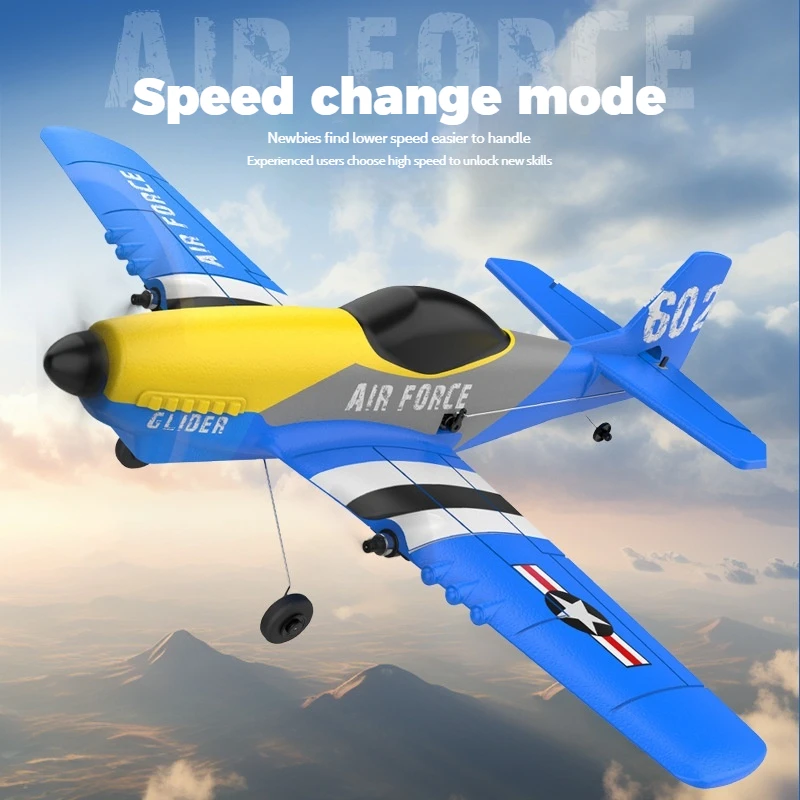 KF602 RC Foam Airplane P51D Mustang Fighter Fixed Wing Electric Glider Remote Control Aircraft Model Toy for Kids Boys Gift