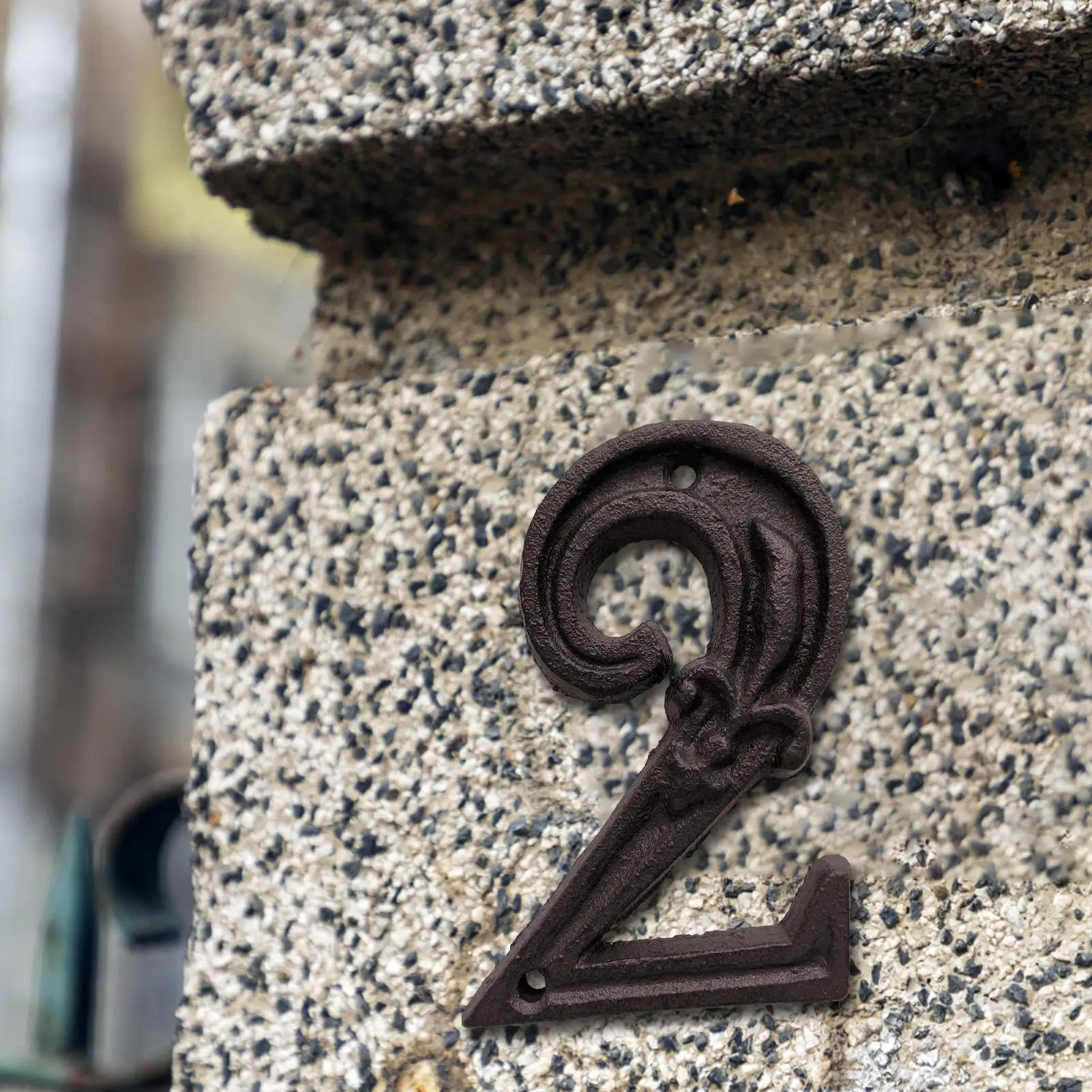 رقم منزل فريد من نوعه من الحديد الزهر معدن لوحة الباب العتيقة أرقام العناوين شقة عنوان الشارع اللوحة ديكور التمتع #2