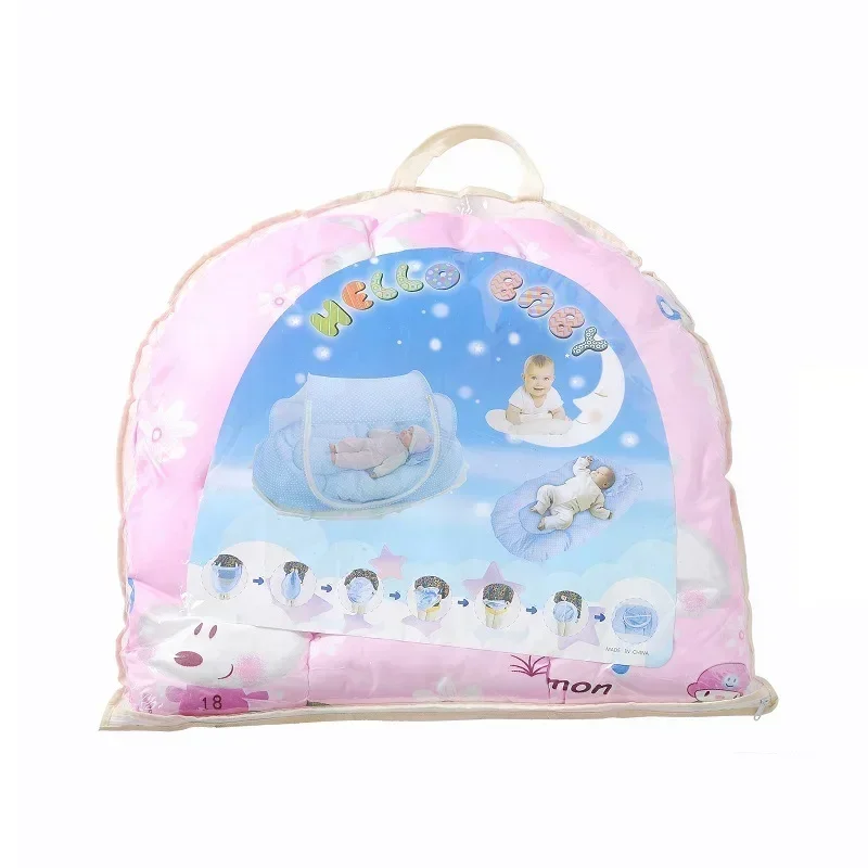 شبكة تركيب لسرير الأطفال، شبكة ناموسية قابلة للطي، شبكة سرير أطفال محمولة من البوليستر مع وسادة وحشوة قطنية - سهلة #5