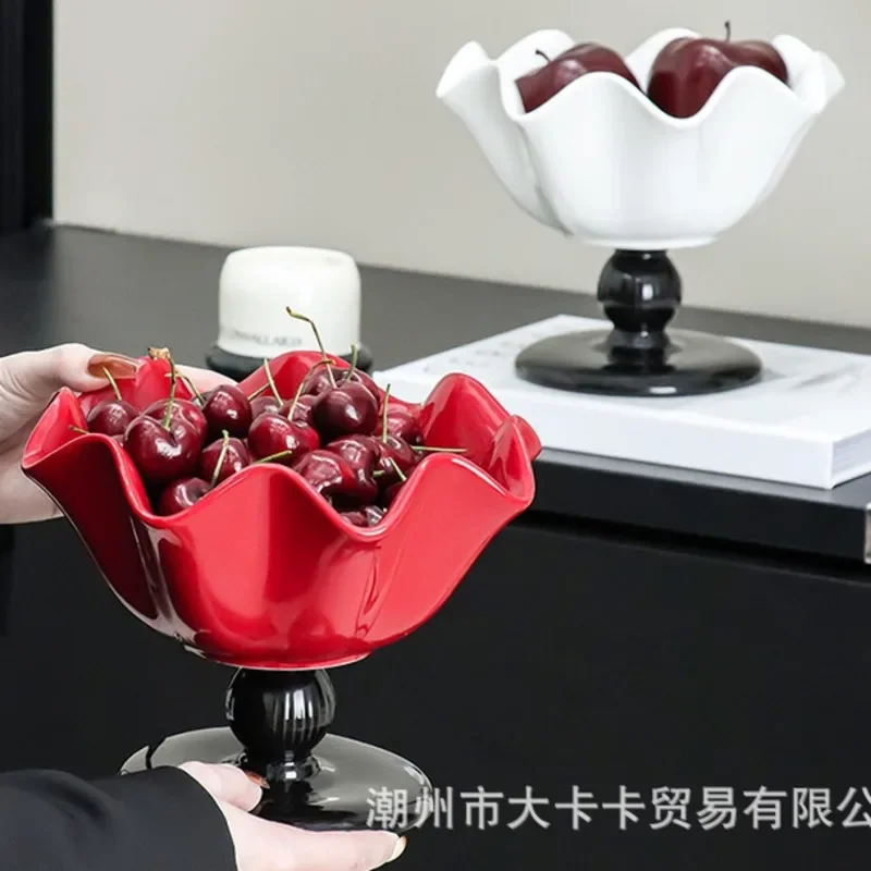 Luxury Ceramic Fruit Tray Minimalist High End Serving Plate For Living Room Entryway Home Decor Housewarming Gift For Couples