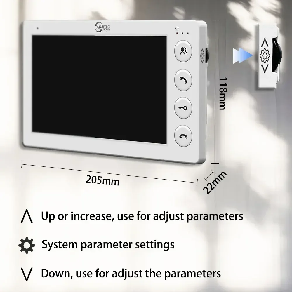 Anjielo 2/3/4 หน่วย Multi Apartments Intercom Video Doorbell พร้อม RFID ปลดล็อคการ์ด 7 นิ้ว 4 สายโทรศัพท์ประตูวิดีโอระบบ