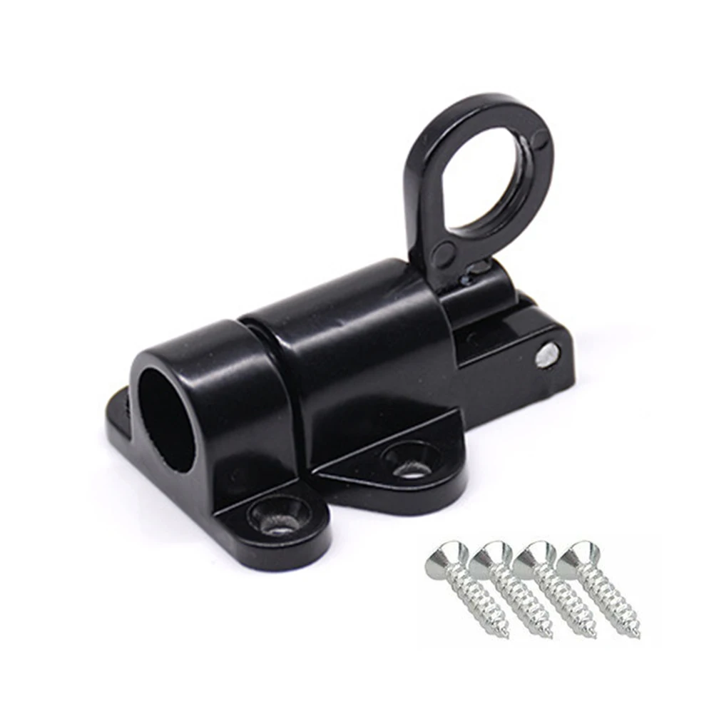 1 Set Self-closing Latch Bolt Spring Loaded 58 X 44 Mm Aluminum Alloy Black/White/Silver High Quality Pull Ring Bounce