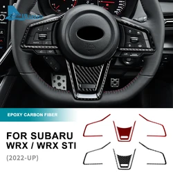 Real Carbon Fiber For Subaru WRX/ WRX STI 2022 2023 2024 Car Steering Wheel Center Sticker Interior Decor Trim  Accessories