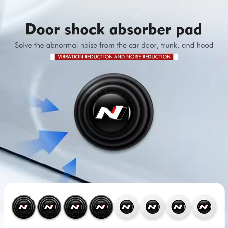 Espaçador de amortecedor de porta de carro em silicone anti-colisão, 4 peças, para Hyundai N Line i20 i30 Sonata Tucson Azera Elantra Veloster