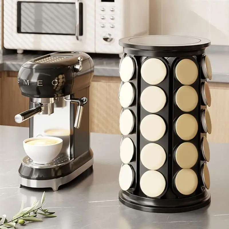 

360 градусов вращающихся кофейных капсул держатель хранит 40 капсул.