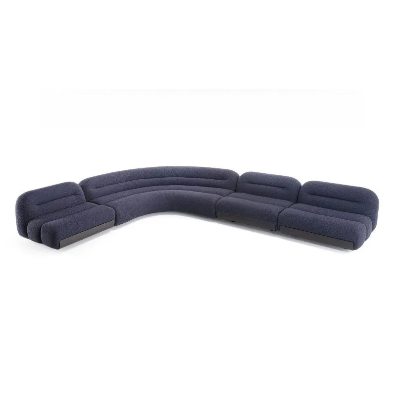 Modern minimalist large apartment living room curved corner sofa fabric rest area reception special-shaped sofa