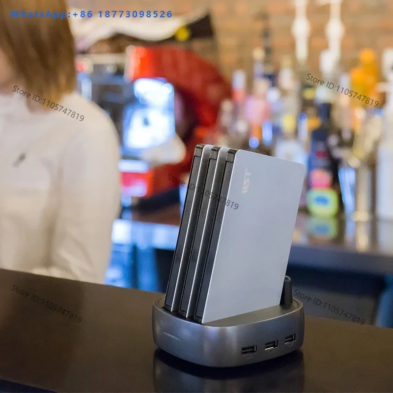 Restaurant Multi-Port USB Charging Station 3-in-1 Smart Charger Base Portable Power Bank