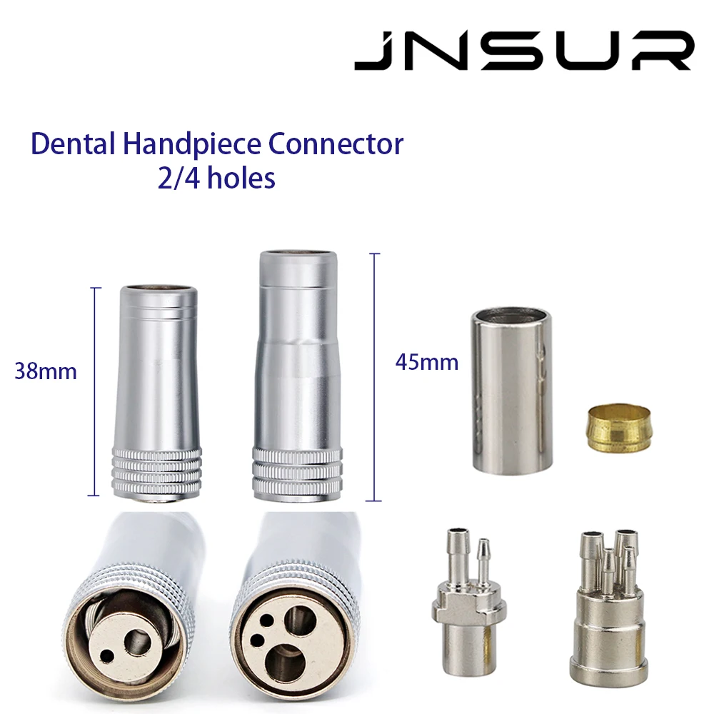 JNSUR 2/4 Holes Dental Handpiece Connector Dental Turbine Adaptor Hose Connector Dental Chair Accessories Parts Dentist Supply