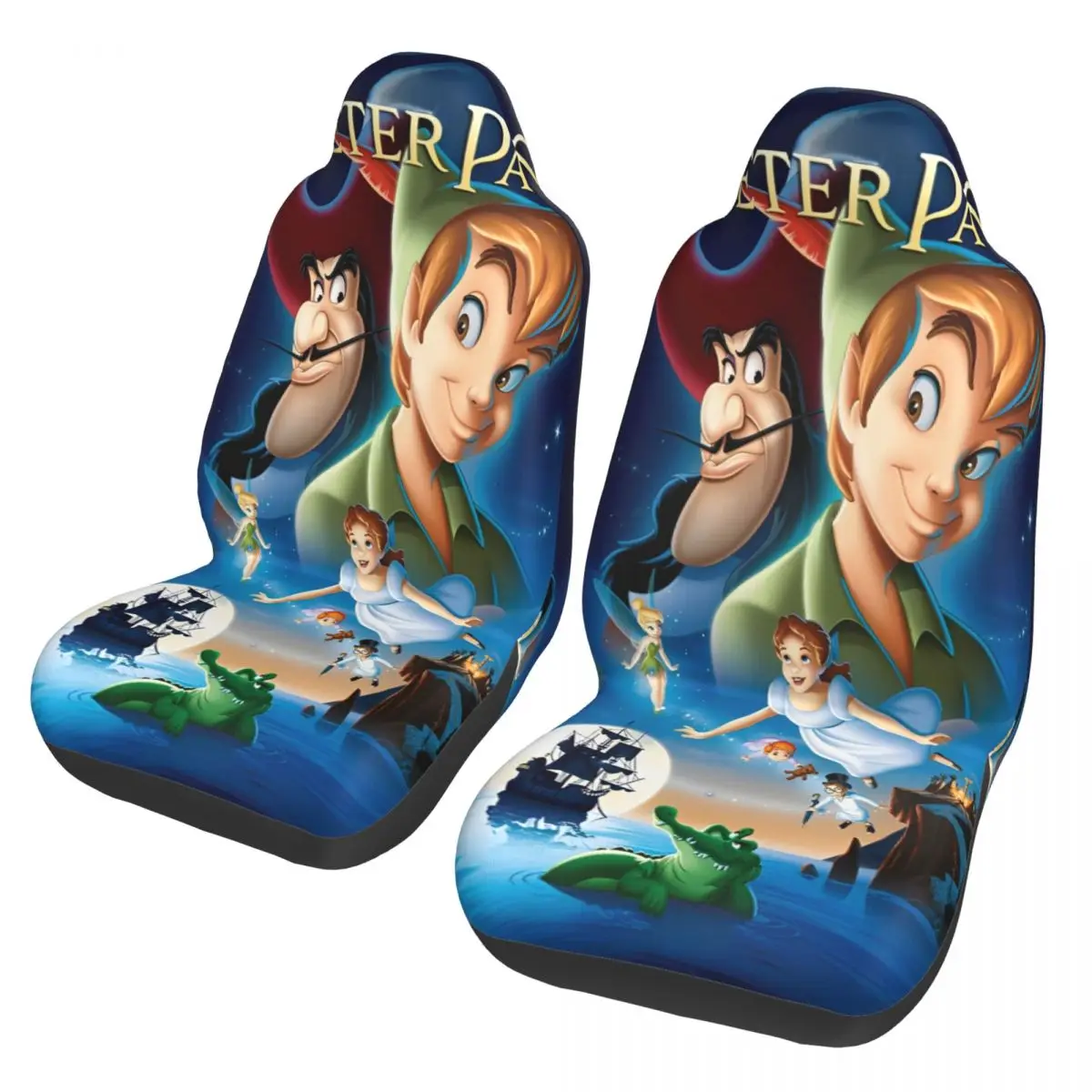 

Чехлы на сиденья для автомобильных аксессуаров «Питер Пэн» для интерьера передних сидений, автогрузовик, фургон, внедорожник, автомобильные гибкие чехлы, набор из 2 шт.